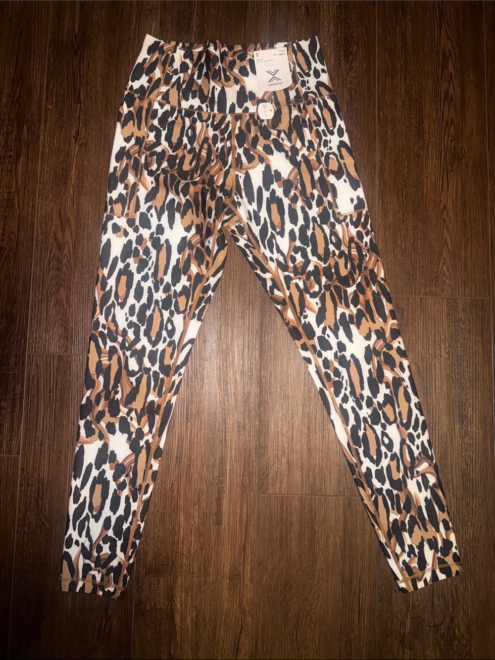 Xersion Animal Print High-Rise Leggings - Brown/Black/White